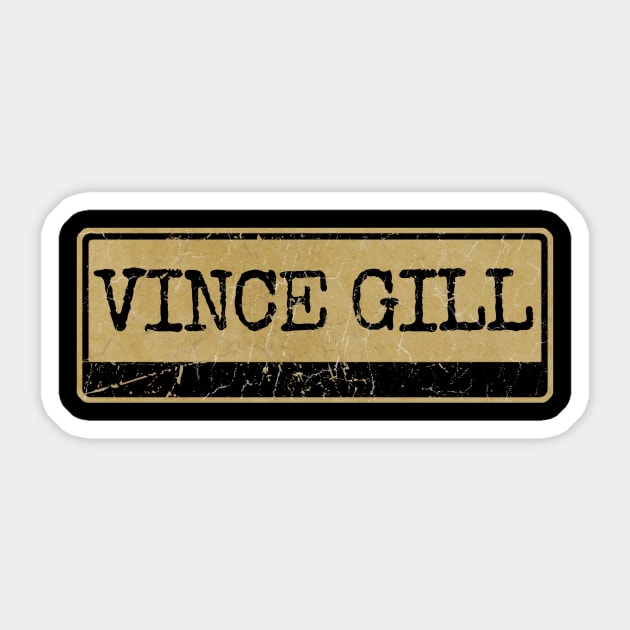 Aliska, text black retro - Vince Gill Sticker by Aliska